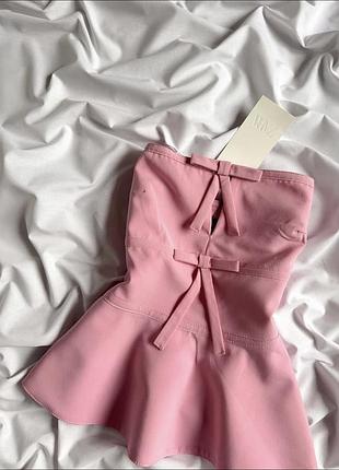 Топ розовый от zara, корсетный топ