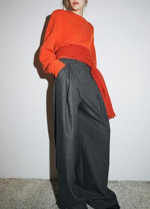 Жіночі штани з вовною zara original spain сірі штани зара брюки зара брюки офіс розмір м/l