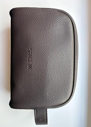 Косметичка space nk brown leather makeup bag