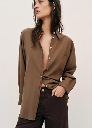 Бавовняна сорочка оверсайз від zara