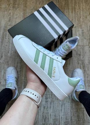 Кросівки жіночі adidas gazelle white & green