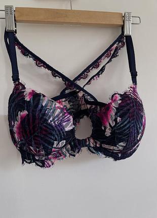Бюстгальтер victoria's secret pink date racerback push-up 36c (d80) оригінал передня застібка