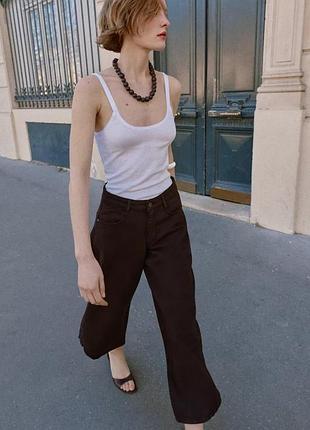 Джинси брюки коричневі шоколадні zara зара
