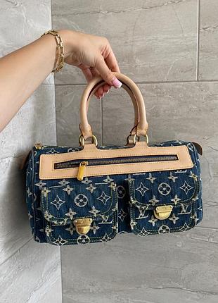 Джинсовая сумка louis vuitton monogram denim neo speedy трендовый y2k гламур