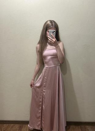 Атласна вечірня сукня xs