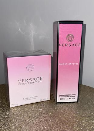 Парфумований набір💕versace bright crystal 💎духи 90 мл+лосьйон для тіла італія