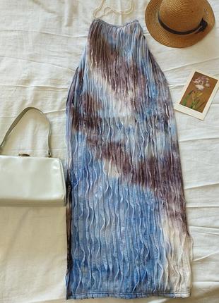 Трендова спідниця максі крэш-плісе з ефектом тай-дай (tie-dye)