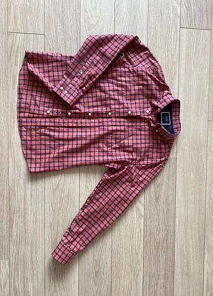 Мужская рубашка charles tyrwhitt в красно-синюю клетку размера m
