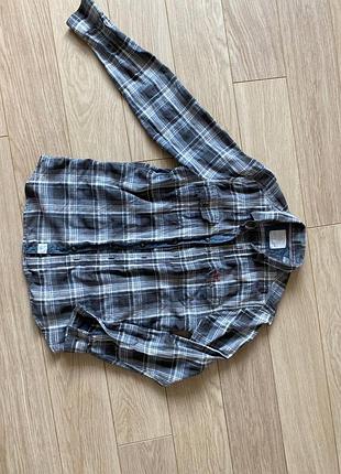 Чоловіча сорочка morley сірого кольору в клітинку з двома нагрудними кишенями