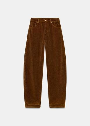 Вельветові брюки штани barrel zara, p. xl