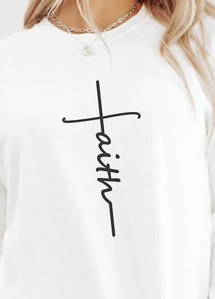 Білий жіночий світшот oversize 🤍
