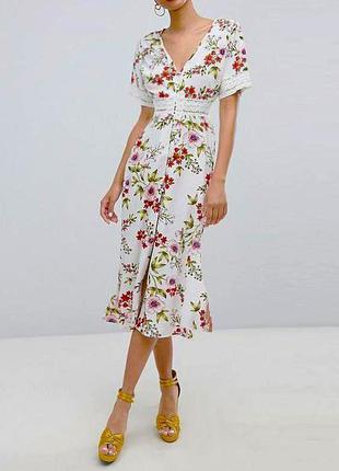 Розпродаж сукня prettylittlething міді з мереживними вставками