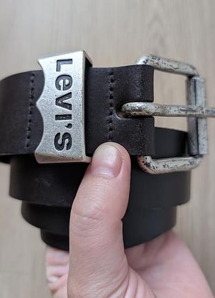 Мужской кожаный оригинальный ремень levis (эффект винтажа) 108х4 см