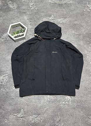 Куртка berghaus оригінал чорна чоловіча мембранна куртка бергхаус штормівка з капюшоном