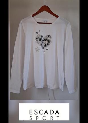 Белый лонгслив escada sport, r.xl