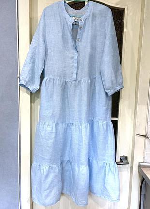 Лляна ярусна сукня vicci 100% льон made in germany, eur 42