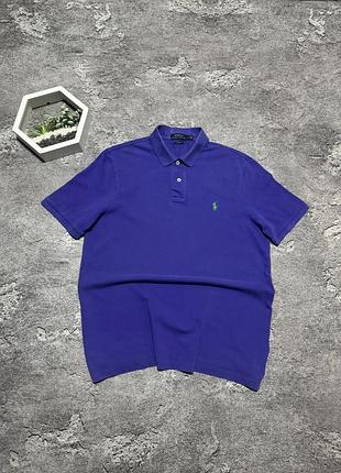 Поло polo ralph lauren оригінал фіолетове футболка теніска ральф лорен з зеленим логотипом