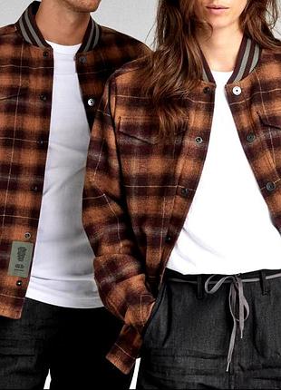 Унісекс куртка-бомбер-овершот у розмірі l, g-star raw unisex bomber collar overshirt jacket