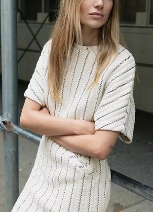 Женское платье zara в полоску