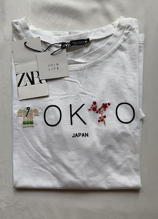 Zara біла футболка tokyo