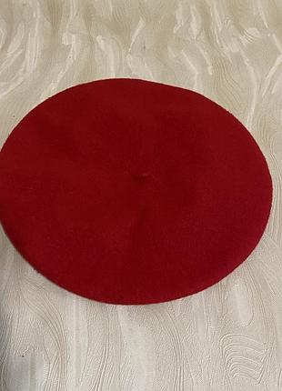 Шерстяний теплий фетровий червоний берет kangol , р.56-58