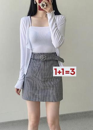 1+1=3 🎁 мини юбка с поясом в клетку от h&amp;m