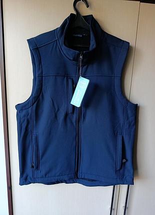 Нова чоловіча софтшел жилетка fort workwear синя безрукавка розмір l