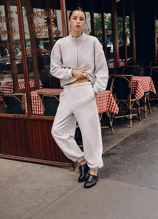 Спортивний жіночий костюм сірий плюшевий zara new