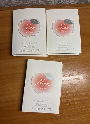 Пробник жіночої туалетної води nina ricci l’eau преміум люкс елітна 1,5 мл