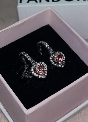 Сережки рожеві серця