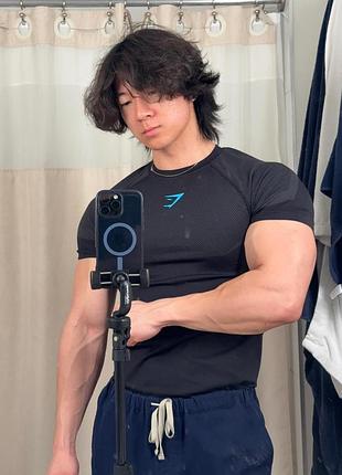 Gymshark футболка/рашгард onyx v5.ексклюзив! легендарна футболка для зала!