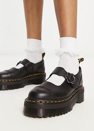 Туфли mari jane dr.martens addina flower, мэри джейн с цветочной пряжкой