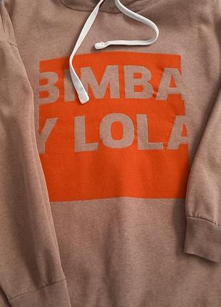 Худі bimba y lola оверсайз s коричневе (taupe) з капюшоном оригінал