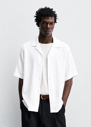 Чоловіча сорочка теніска з льоном zara