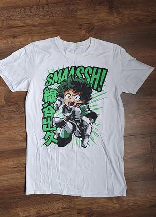 Белая футболка аниме my hero academia, размер s