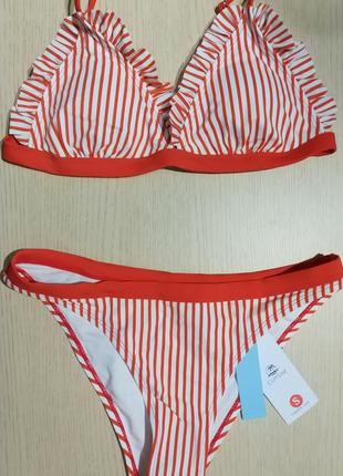 Распродажа! женский брендовый купальник в полоску cupshe америка оригинал
