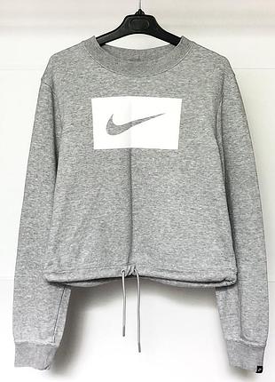 Свитшот женский nike w nsw crew crop swsh серый s
