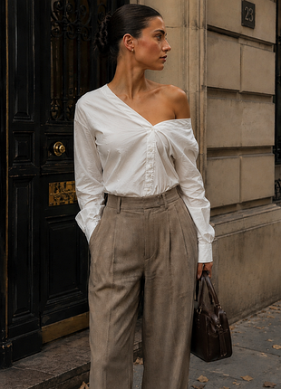 Хлопковое боди zara на одно плечо