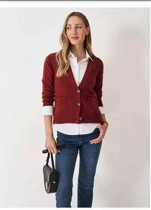 Жіночий кардиган із мериносової вовни бренда crew clothing company