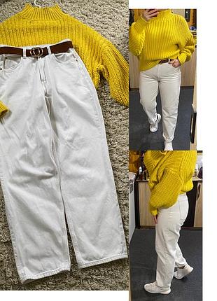 Стильні білі/молочні джинси баггі,denim co,p.38-40