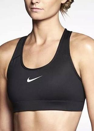 Черный женский спортивный топ nike оригинал технология dri-fit