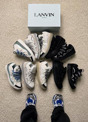Кросівки lanvin чоловічі чорні білі | lanvin sneakers 39–45