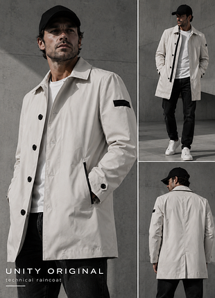 🧥 премиальный мужской мембранный плащ-дождевик unity original, technical wear