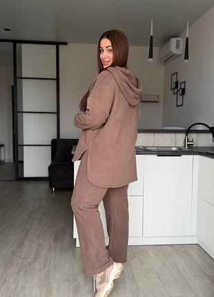 🌹батал великі розміри🌹 теплий флісовий спортивний костюм оверсайз худі з капішоном і штани на гумці