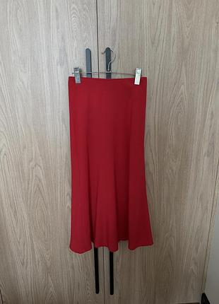 Нова червона спідниця міді h&m
