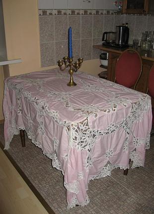 Антикварна скатертина ришельє велика