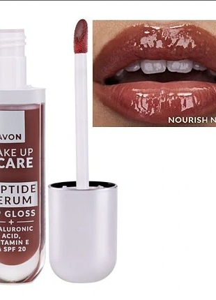 Блеск-сиворотка для губ с пептидами 7 мл цвет nourish nude питательный нюд avon / эйвон блеск помада