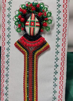 Брошка мотанка ,,калина,,