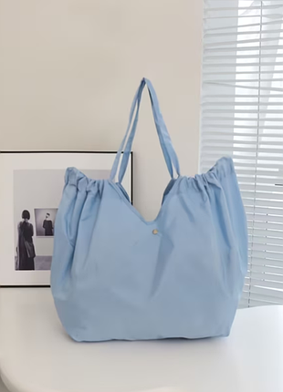 Стильная складная сумка tote в благородном голубом цвете 💙