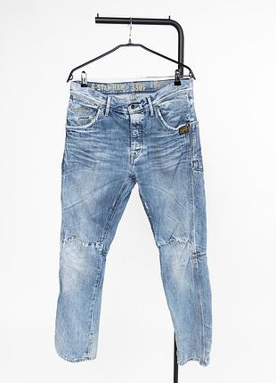 Чоловічі джинси g-star raw 3301 jack pant світло-блакитного кольору. модель із застібкою на ґудзики, міцної, джинсової тканини та характерними,